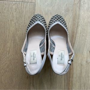 Valentino Garavani Crystal Strass Slingback Embellished Mesh Platform Heel 37